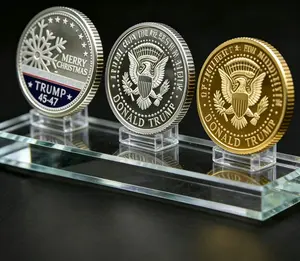 3PCS President Trump Commemorative Coins set, Patriotic Design, Holiday exquisite Gift with Protective Box(Non-circulating currency）