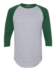 Athl Htr/Dk Green Augusta Youth 3/4 Sleeve BBT 4421