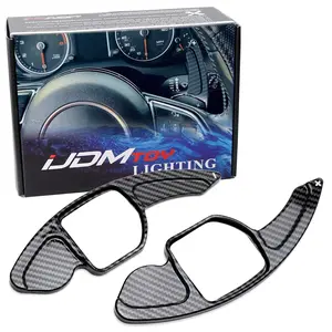 iJDMTOY Twill-Weave Carbon Fiber Pattern Style Larger Paddle Shifter Extensions For Audi 2013-2016 A3/S3 A4/S4, 2012-2016 A5/S5, and A6 A7 A8 Q3 Q5, etc