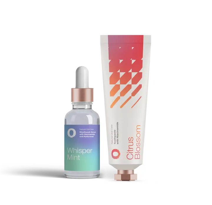 OSSA Citrus Blossom Toothpaste + Whisper Mint Mouthwash Serum Duo