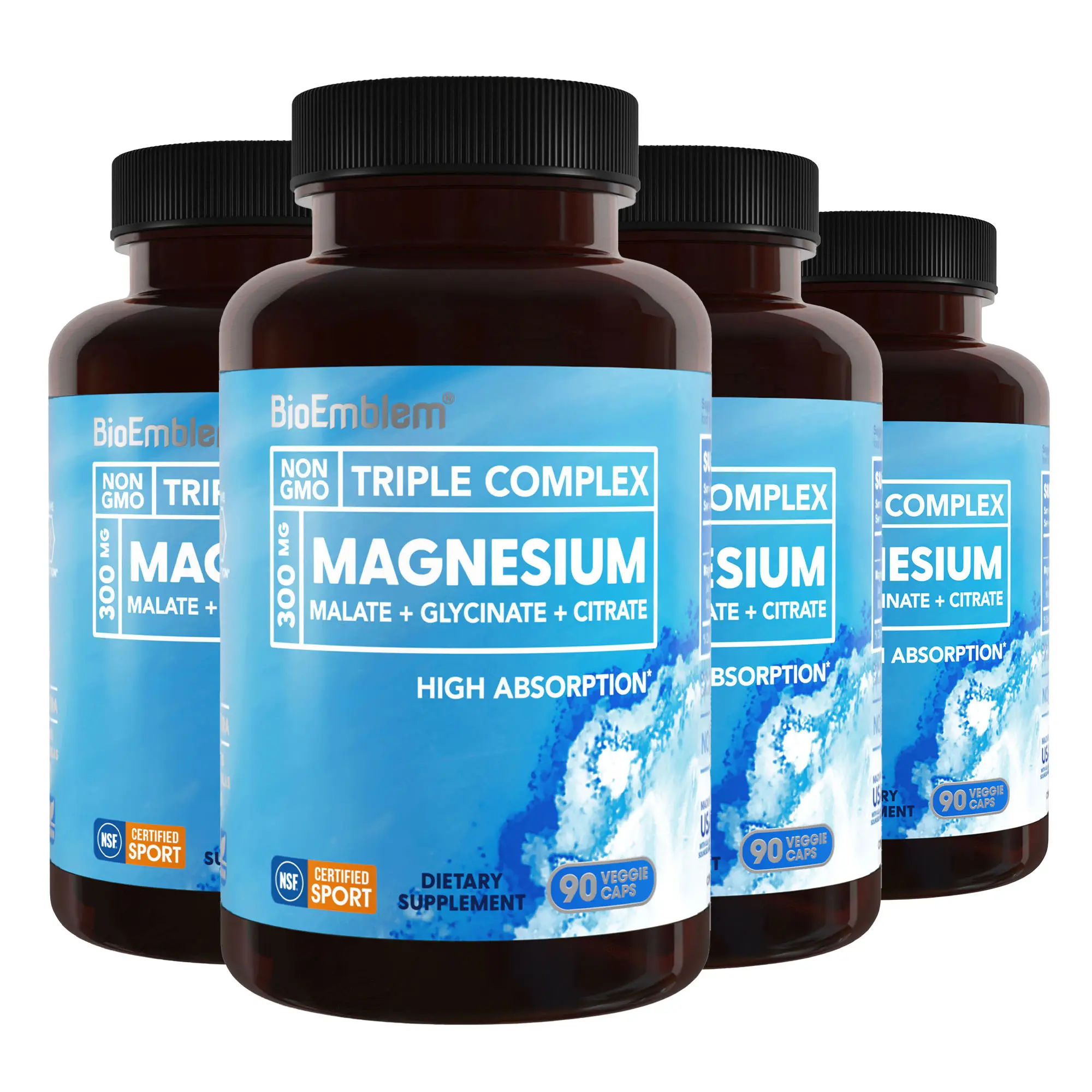 【BioEmblem】Triple Magnesium Complex, Nighttime Relaxation & Sleep Aid, Support Muscles, Nerves, Energy & Overall Fitness Healthcare Balance Relief Supplement