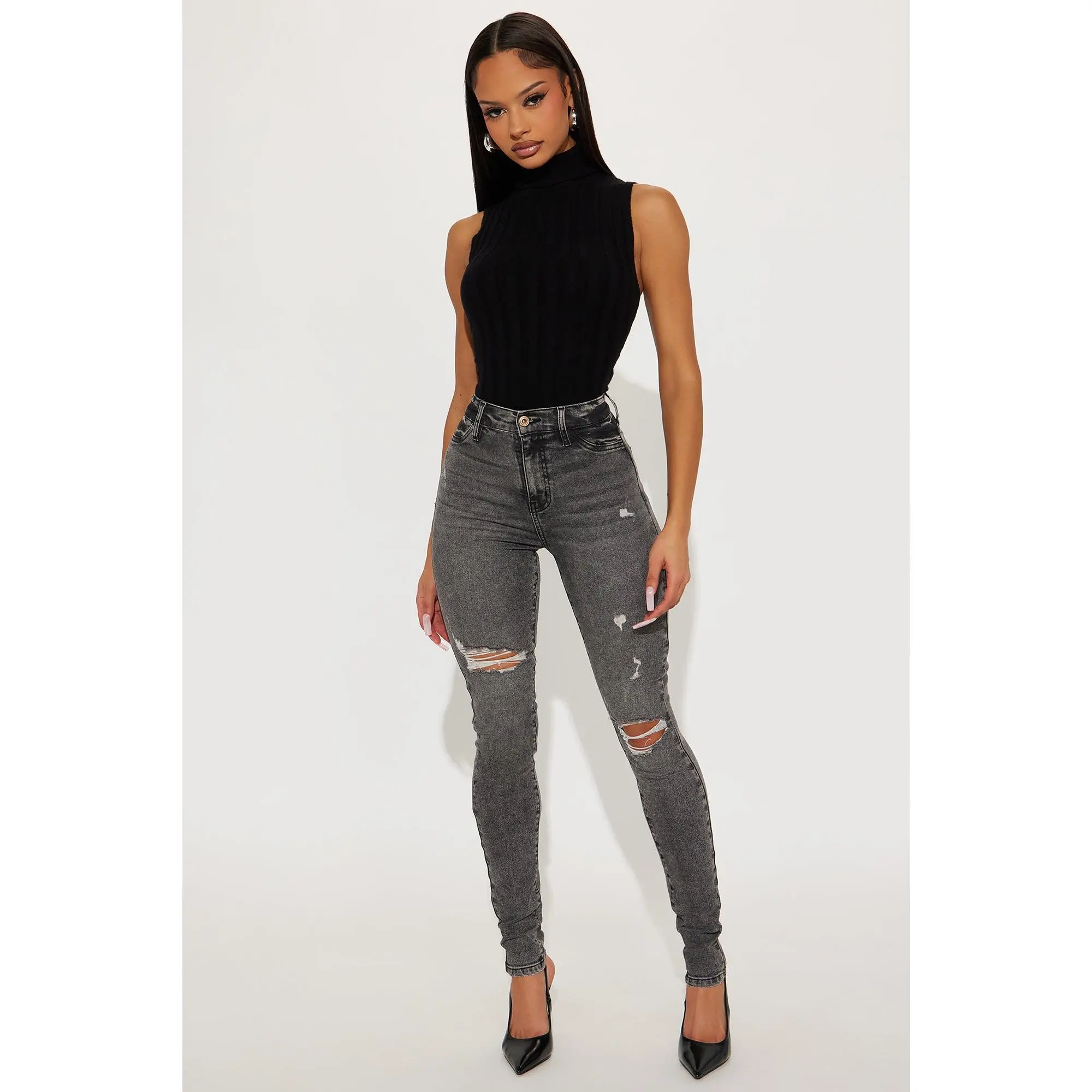 Tall Living Life High Stretch Skinny Jeans - Black Wash