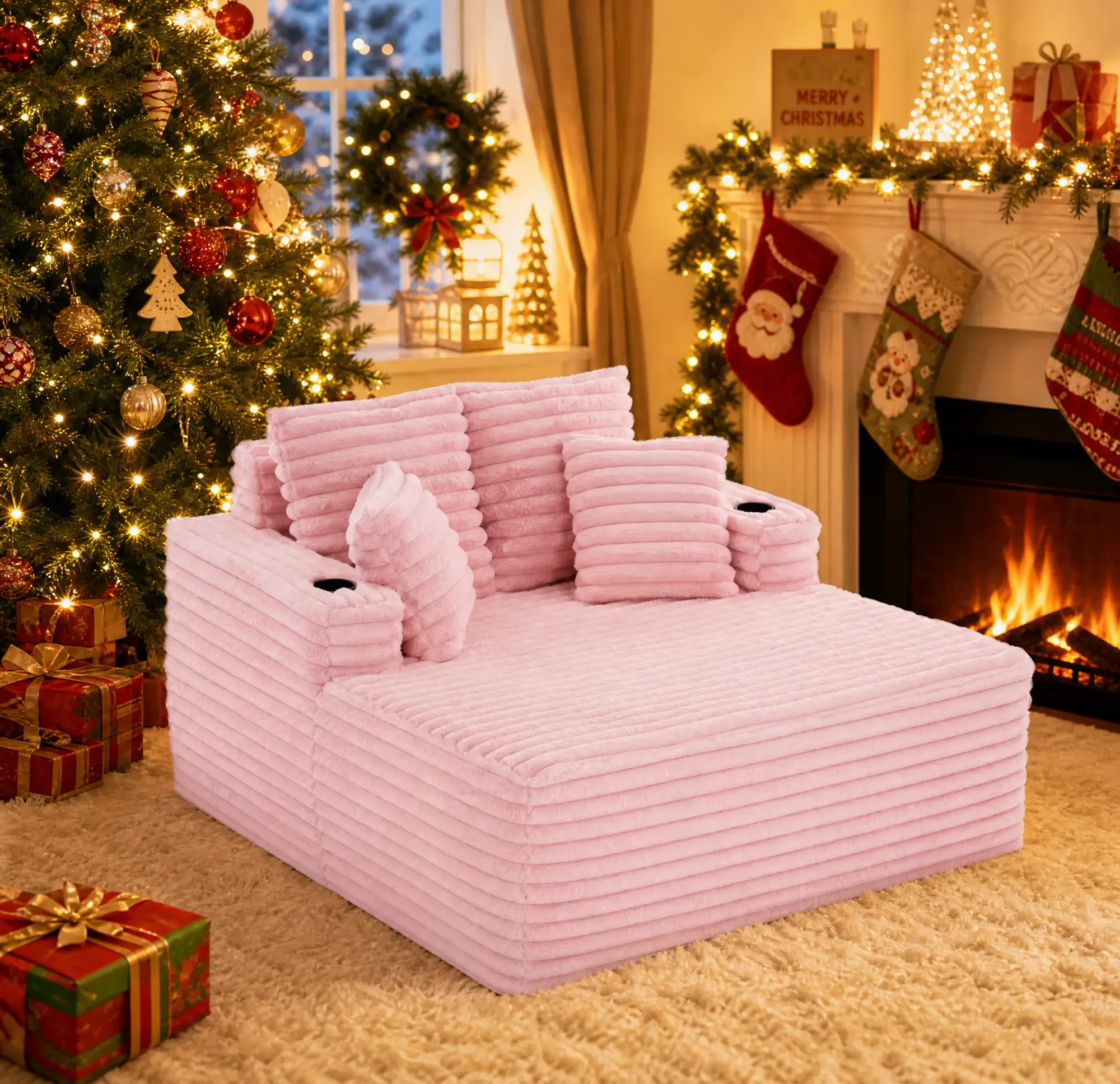 Cloud-shaped chaise lounge sofa, beanbag chair, deep chaise lounge for bedroom and balcony, sofa bed that can be disassembled and washed. Beanbag Loveseat