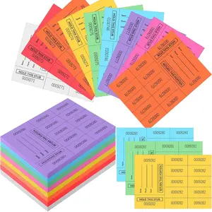 Kosiz 300 Sheets Raffle Tickets Sheets Hold This Stub Chinese Auction Basket Raffle Tickets for Silent Events Fundraiser(10 Bid,Bright Color)
