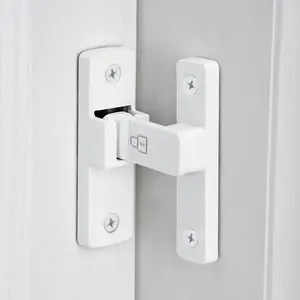 White 90  Barn Door Lock , Zinc Alloy Latch - Flip Gate Latches ,for Cabinets, Bathroom, Barn & Garden Doors - Secure Sliding Door Hardware
