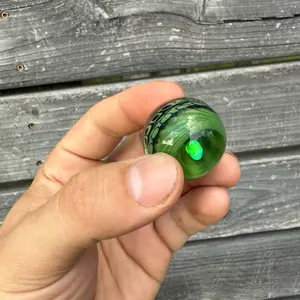 Green Dot Stack Marble with White Opal