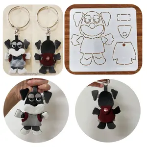 Handmade DIY Schnauzer Dog Amigumi Soft Template - Patchwork Doll for & Crochet, Schnauzer Pendant Craft Project for Pet Lovers, Amigurumi Hobbyists