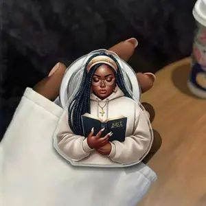 Sassy Chubby Black Girl Magic Phone Grip Collection Just Jesus Rise Up Pray Design Faithful Christian Woman Curvy Queen Aesthetic Acrylic Holder