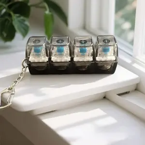 Keyboard Toy with Sound, Clicker Keychain with LED Light, Anxiety Reliever, Relaxing Keyboard Clicker, Sensory Fidget Keychain