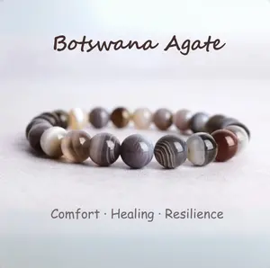 Botswana Agate Hight Quanlity Natural Crystal Bracelet，Fashionable And Elegant, Unisex, Suitable For Various Occasions, Crystal Bracelet Jewelry Healing Energy Emotional Healing