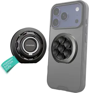 Smartish MagSafe Suction Mount - WallFlower - 3 in 1 Reversible Magnetic Phone Grip Finger Loop, Suction Mount, Kickstand w/Universal MagSafe Adapter Kit for Apple iPhone 17, 16, 15, 14, 13, 12