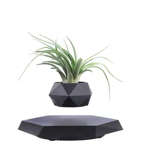 Magnetic Floating Planter with Auto Rotation Suspension Levitating Flower Pot for Indoor Plants Ideal Desk Home Decor Unique Gift for Plant Lovers