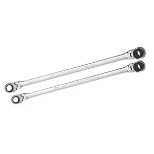 212 MAIN High-Polish Jumbo Ratcheting Wrench Set - 2-Piece Ratchet Combination Wrenches, Extra-Long Reach Hand Tools for Hardware Projects