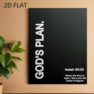 [2D Flat]1pc<god's plan="">Isaiah 60:22 Bible Verse Wall Decorative Painting on High-Definition Canvas 11.8* 15.7inch (30* 40cm ) with Wooden Frame - Modern Home Decoration, Can Be Directly Hung in Living Room, Bedroom</god's>