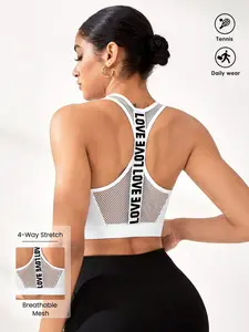 Women's Wireless Yoga Gym Sports Bra, Push-Up & Shock-Absorbing Design, Removable Pads, Sporty Style, Tight-Fit All-Season Wear, Workout Bras