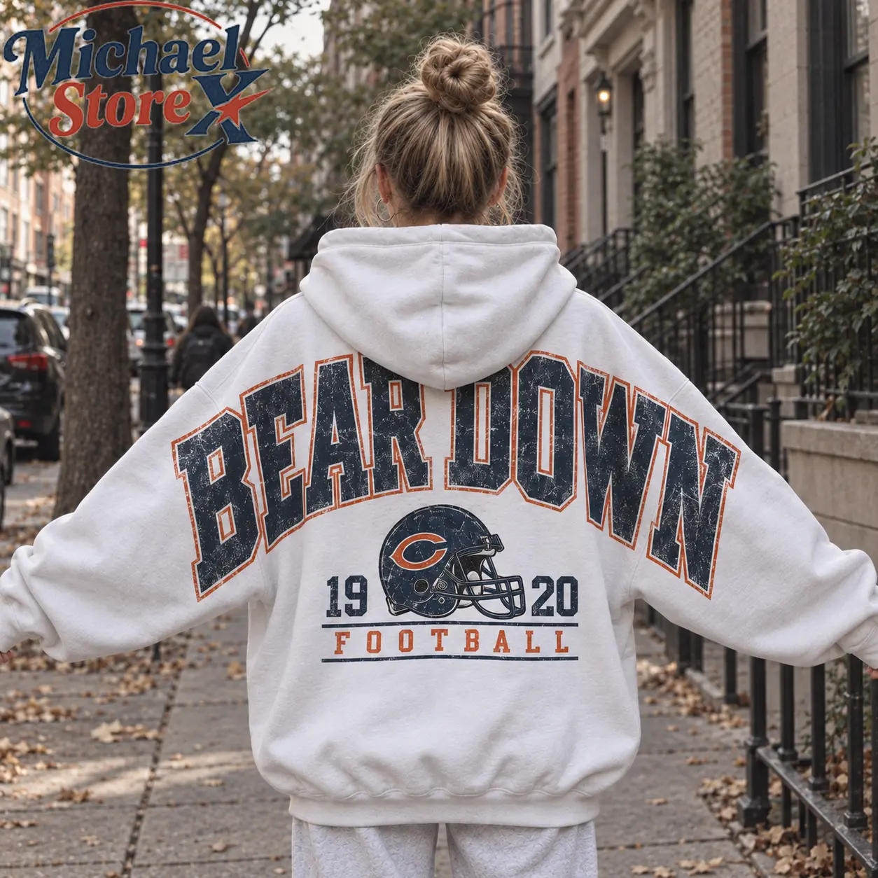 Vintage 1920 Football Bear Down Shoulder Back Printing Crewneck Sweatshirt Hoodie, Game Day Sweatshirt, Fall Sport Season hoodie, Gift for Him and Her, Vibes