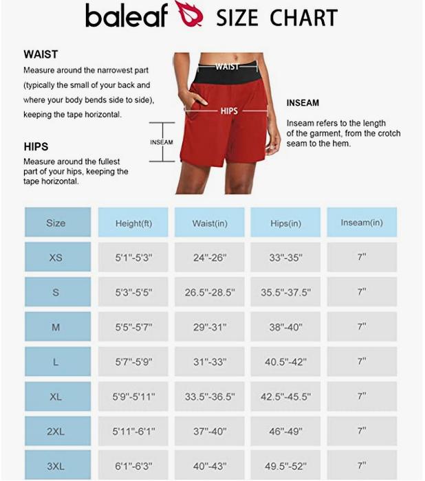 baleaf Womens' 7" Long Running Athletic Shorts Back Zipper Pocket Bottom Workout Gym Shorts with Liner Running Lounge Womenswear