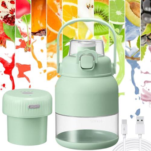 Portable Wireless Juicer Cup 18oz, USB Rechargeable Automatic Blending Cup with Detachable Lid, Multifunctional Fruit Juicer for Travel & Outdoor