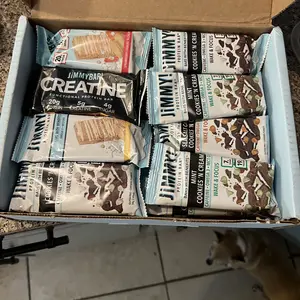 JiMMYBAR! Protein Variety Pack - 20g Protein, Creatine, Collagen, Caffeine, Omega-3s, MCT Oil for Brain Health - Real Peanuts, Chocolate, Strawberry, Vanilla Snack/Meal Vitamin Milk