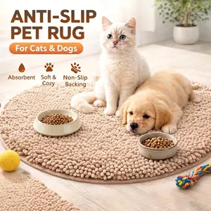 Mat-Absorbent Pet Food Mat - Mud Mat for Food and Water Prevent Spill, Waterproof Crate Mat Protect Floors, Easy Clean Mats, Machine Washable Indoor Outdoor Mat