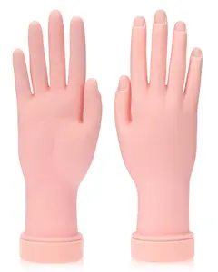 2 Pack Practice Hand for Acrylic Nails Soft Touch Mannequin Hand for Nails, Flexible and Bendable Fake Hand for Nails for Nail Art Beginners