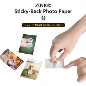 2x3 Photo Paper for Mini Printer 20 Sheet Pack Sticky-Backed Shareable Premium Quality Glossy Protective Polymer Overcoat Water Resistant Tear Resistant Fade Resistant Prints