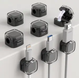 Magnetic Cable Clips(8-Pack), Adjustable Cord Holder Management, Adhesive Wire Keeper Organizer for Home Office Desk Phone PC Car Wall Desktop Nightstand Appliance Magnetic Cable Organizer