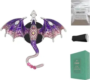 1 count of dragon purple auto accessories,Bling Wyvern car air freshener ventilation clip, cute girl car air freshener refillable car diffuser, dazzling rhine-diamond car trim with vanilla car scent
