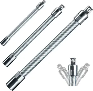1/2 35CM Universal Multi-Socket Wrench Tool with 3 Bendable Shafts, Extension & Connecting Rod – Perfect for Home, Car & Office Repairs