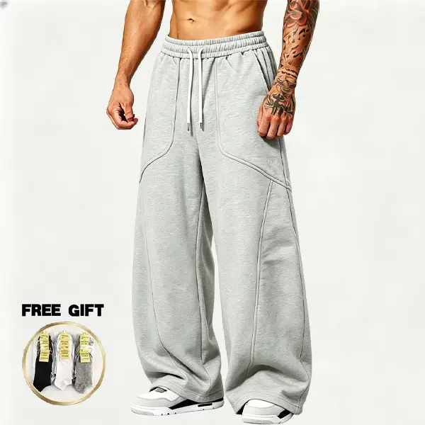 Men’s loose-fit athletic training pants, running pants, American retro sports casual long pants—comfortable for everyday wear, suitable for spring and autumn. Includes complimentary premium socks with purchase.