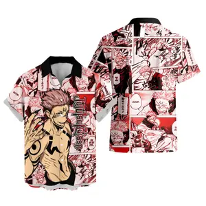 Sukuna Ryoumen Button Up Hawaiian Shirt Colorful Hawaiian Shirt for Men, Breathable Comfortable Tropical Wear, Perfect Gift for Him for Birthday's, Father's Day, Christmas and Vacation