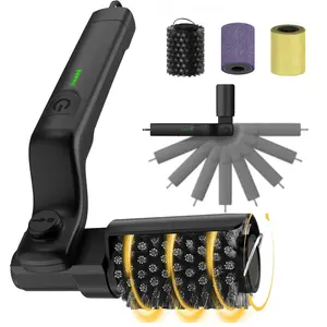 Drayvorx Electric BBQ Grill Brush Cordless and Rechargeable,Two Replacement Cleaning Brushes,Adjustable Angle, Barbecue Accessories,Barbecue Utensils,Wire Brushes for Cleaning Rust, Grill, Dirt, Paint Removal, Welding