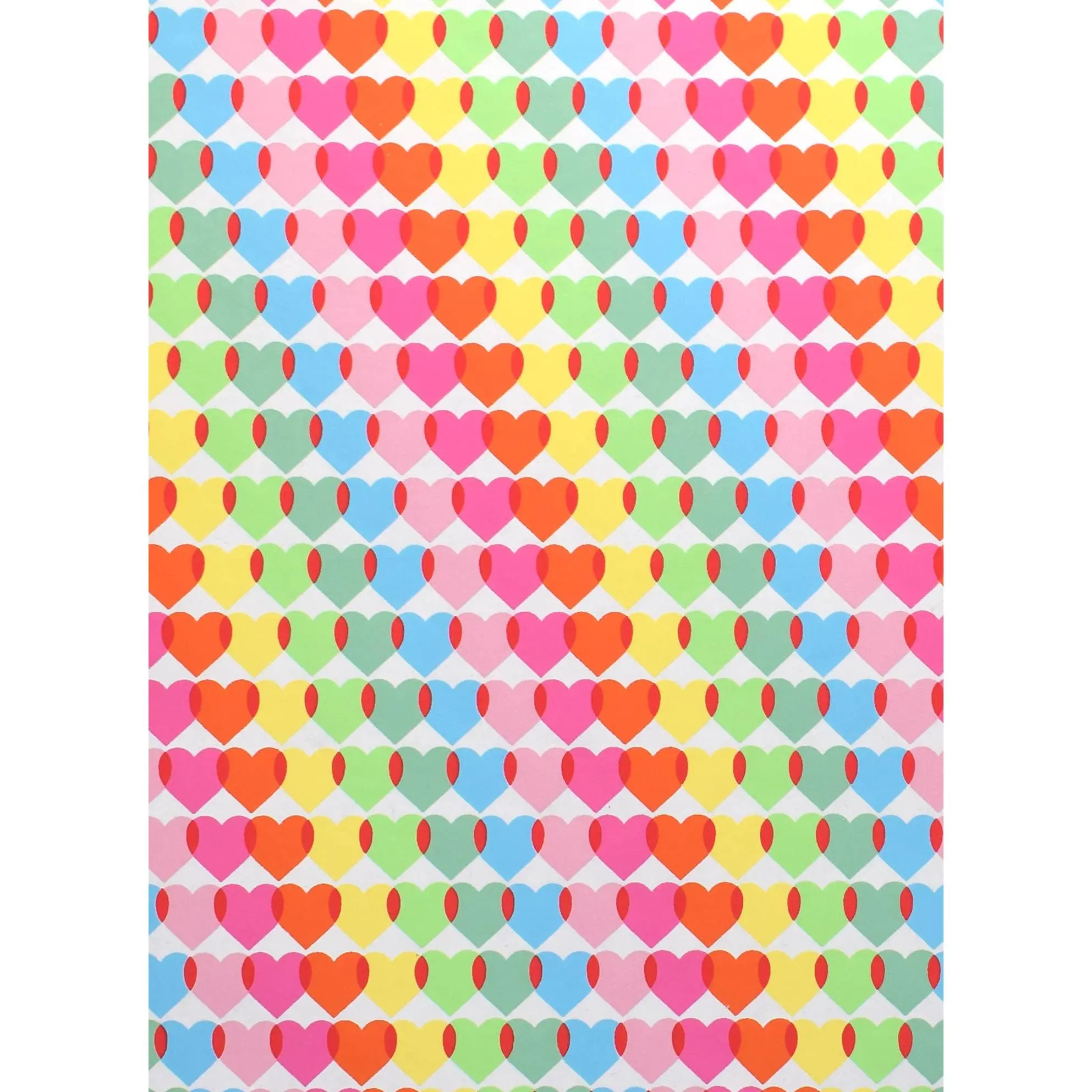 Rainbow Heart Roll Wrapping Paper