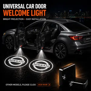 2 Pack Nissan Logo Wireless LED Car Door Projector Lights, HD Welcome Ghost Shadow Puddle Lamps, Magnetic Sensor No Drill Easy Install Courtesy Lights Fit Rogue Altima Titan Frontier Maxima Pathfinder SUV Pickup Upgrade Auto Interior Mod Accessories