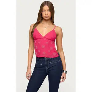 Edikted Women's Kazi Backless Floral Bead Top