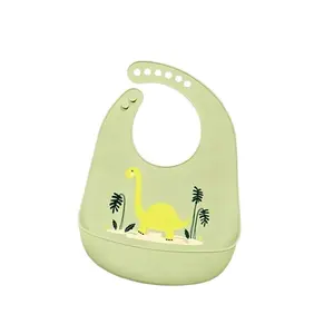 Cartoon pattern Adjustable Durable Silicone Bib ,Soft & Waterproof for Ultimate Comfort & Coverage, Silicone soft Baby Bib, cute animal bib, Waterproof Anti-Stain, Perfect for Infant Feeding