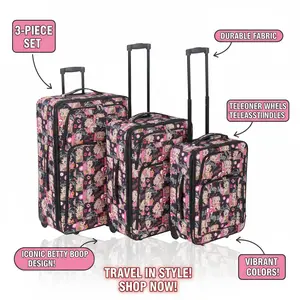 Betty Boop 3-Piece Expandable Softside Luggage Set with Wheels