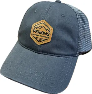 Debossed Faux Leather Patch - Richardson 111 Relaxed Trucker Hat - Solid Charcoal - Perkins Builder Brothers