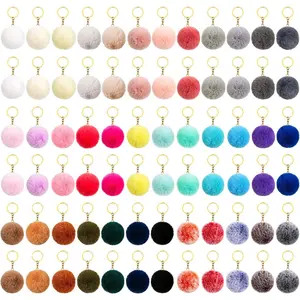 Puff ball keychains