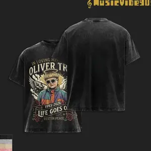 Vintage Oliver Trees Memorial Washed Shirt, RIP Oliver Trees Tribute Washed Tee, Oliver Trees 1993 - 2026 Graphic T Shirt, Alternative Music Fan Shirt, Black Music Washed Tee for Fans TZQ
