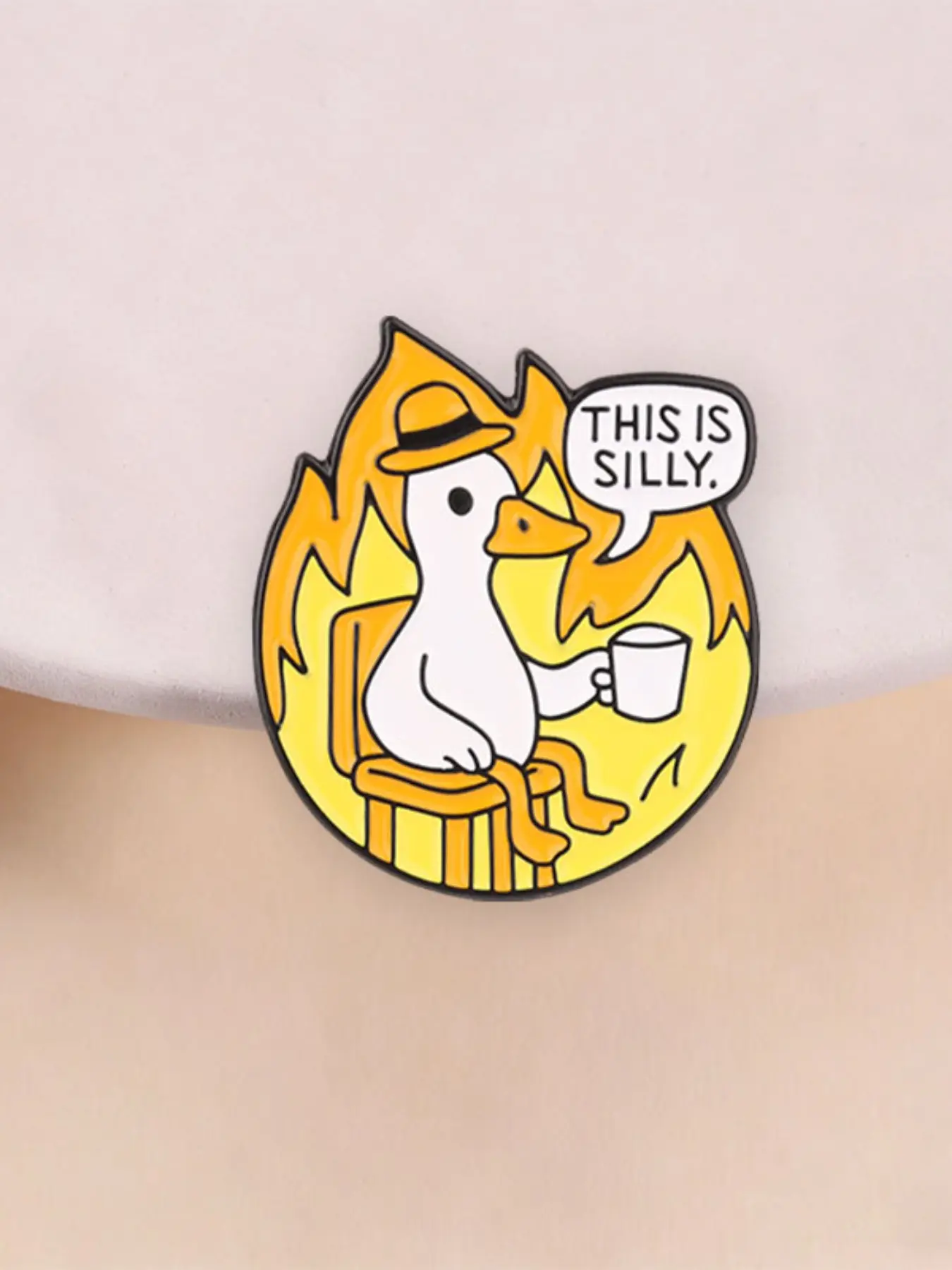 "this Is Silly" Duck Enamel Pin, Unique Animal Design Accessory, Perfect Gift for Collectors & Fans, Durable Enamel Material