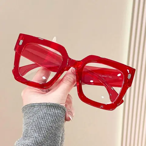 Cute Square Frame Eyeglasses, Basic Fashion Anti-blue Light Eyeglasses for Women & Men, Fashion Eyeglasses for Work, Daily Clothing Decor, Perfect for Student Daily Use