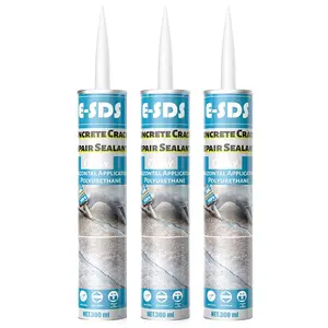 Concrete Crack Filler and Sealant Self-Leveling, Polyurethane Sealant Construction Crack Sealer Sealing Horizontal Cracks, Gray 10.5 fl.oz (3 Pack)