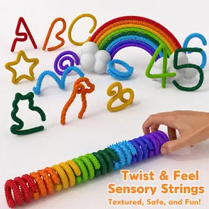 Sensory Stick Fidget Toys for Kids & Adults – Textured & Smooth Calming Tube Fidgets, Quiet Classroom Must-Have, Autism Sensory & Anxiety Relief Toys, Stress Relief & Focus Boost, Teacher Approved Fidget Set (8PCS Silicone Sensory Sticks)