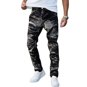 jeans pants for men Stretch Fashion jeans for men Black Denim Pants Y2k Clothing Streetwear Elastic Slim Fit Casual Trousers Fabric Pocket Day Straight