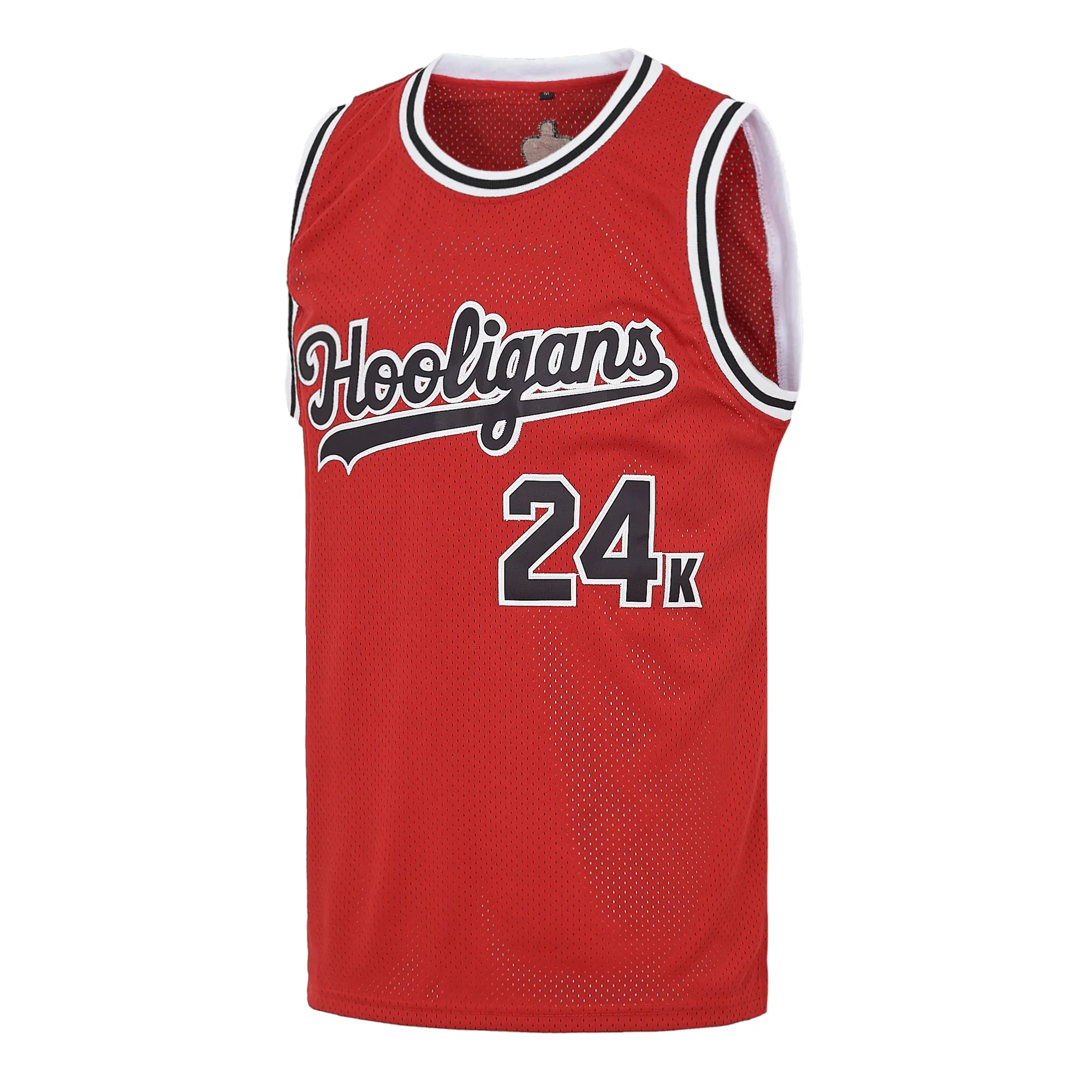 Men's Hooligans 24K Mars Hip Hop Rap Basketball Jersey Embroidery