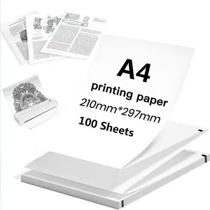 100 Sheets A4 Continuous Thermal Paper, Foldable Printing Paper, Single-Sided, Suitable for Portable Thermal Printers, General Purpose