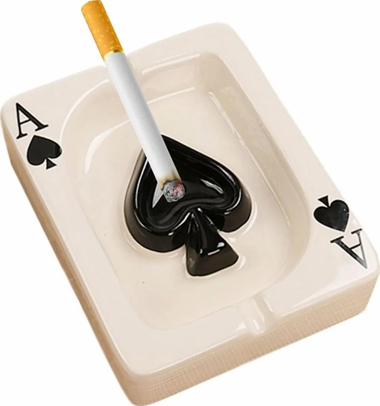 Creative Poker Ceramic Cigarette Ashtray Tabletop Portable Modern Ashtrays Cigar Ashtray for  office Fashion Decoration