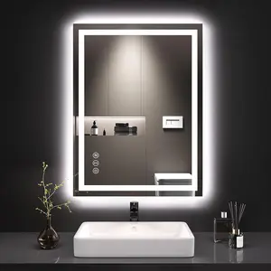 24X32 LED Bathroom Mirror with Lights, Anti-Fog, Dimmable, Backlit + Front Lit, Lighted Bathroom Vanity Mirror for Wall, Memory Function, Tempered Glass, Shatter-Proof, ETL Listed