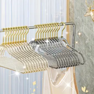20pcs clear flash thickened hangers suitable for home wardrobe organization clothing types Organiser Golden